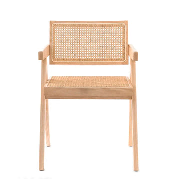 Silla Madera Rattan Recta Natural
